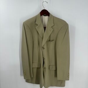 Nathan David Lapel Notch Single Breasted Silk Sport Coat‎ Blazer Beige Size 40 R